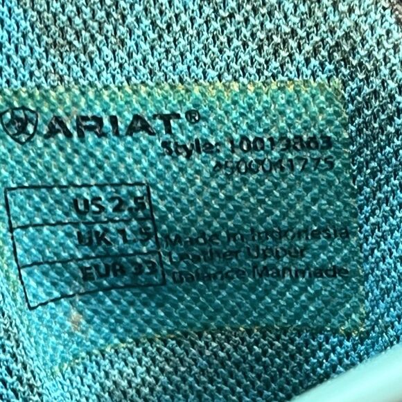 Ariat Kids Brown and Blue Western Boots - Picture 6 of 7